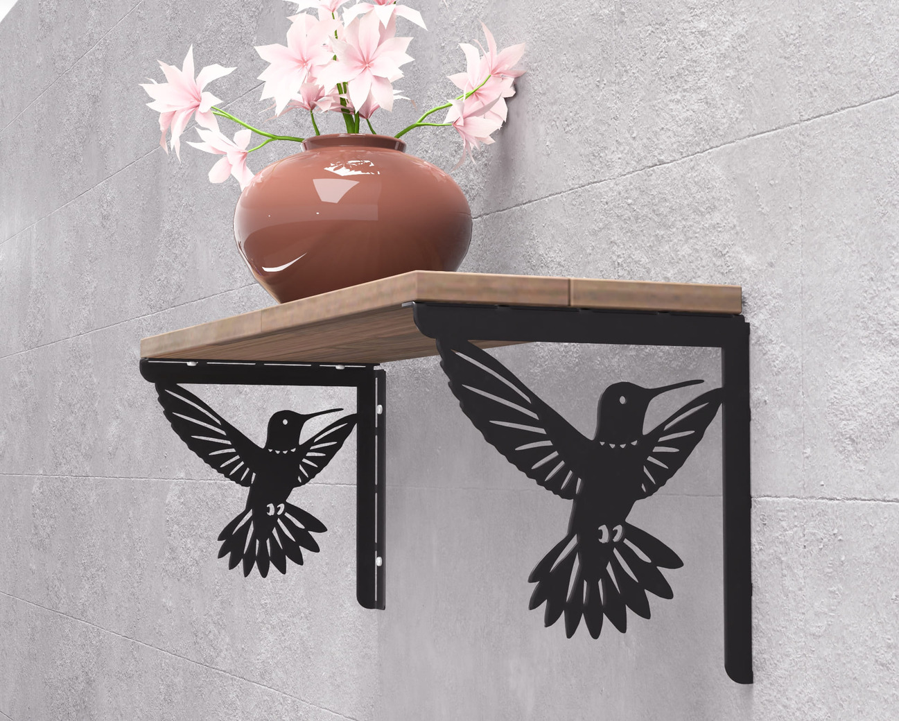 Suporte para prateleira Beija-flor. Arquivos DXF e SVG para corte e plasma a laser. Apoio para prateleira. Фото 10