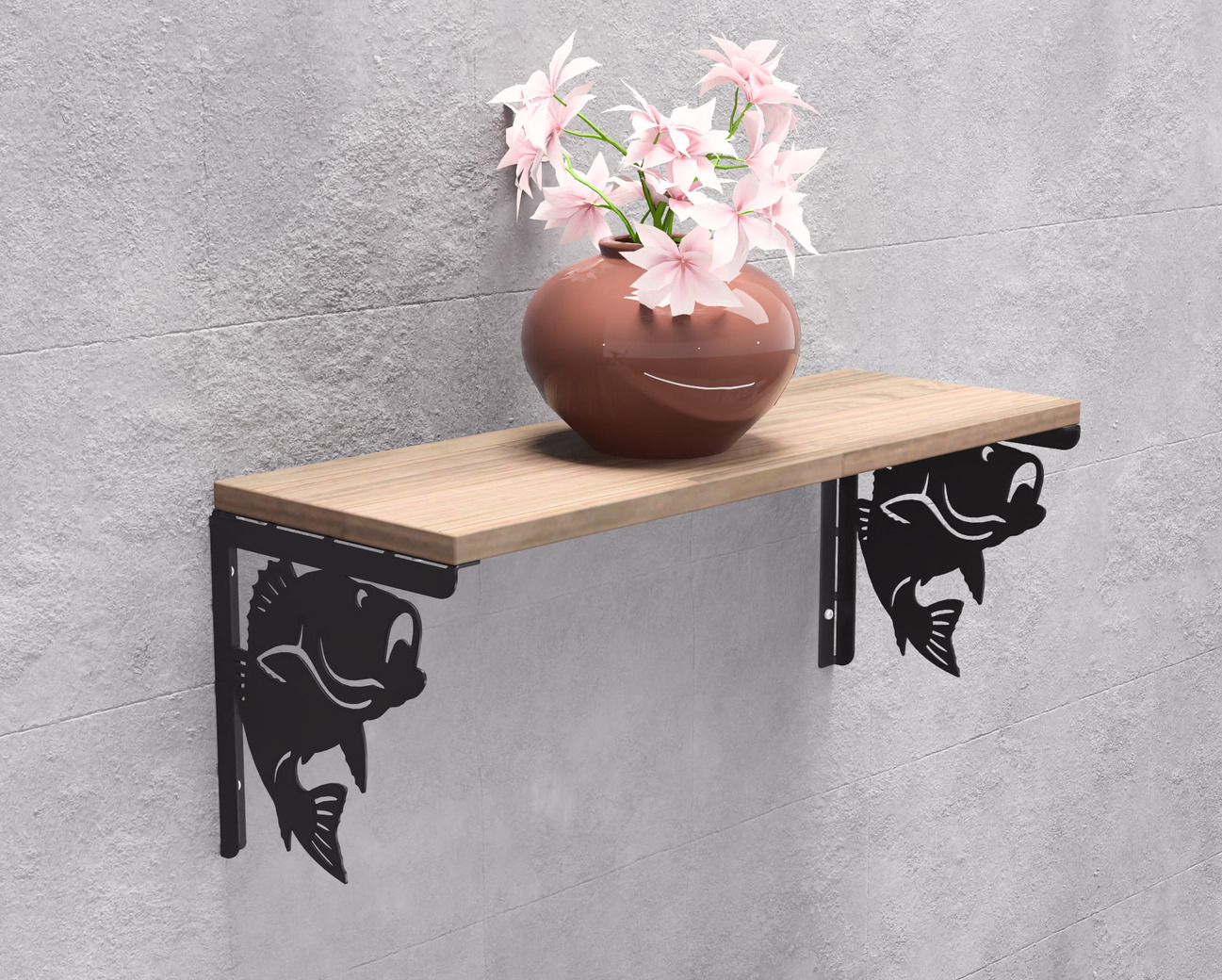 Fish Bass Shelf Bracket. DXF, SVG files for plasma, laser cutting. Shelf Support. Фото 6