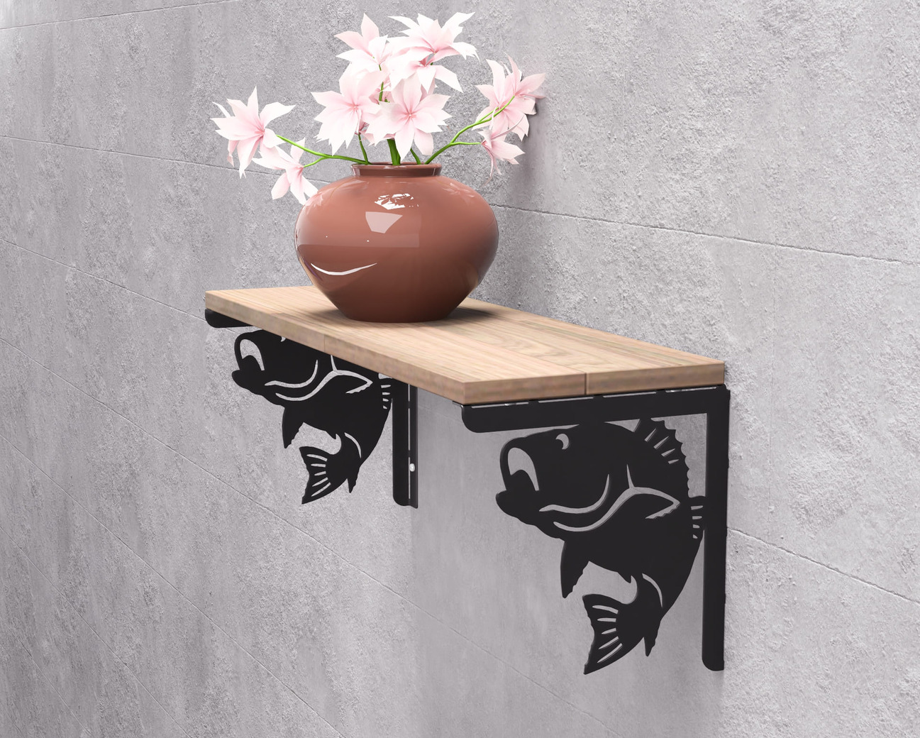 Fish Bass Shelf Bracket. DXF, SVG files for plasma, laser cutting. Shelf Support. Фото 3