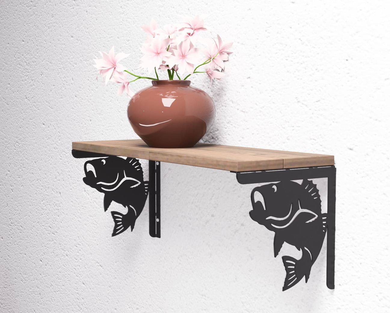Fish Bass Shelf Bracket. DXF, SVG files for plasma, laser cutting. Shelf Support. Фото 4