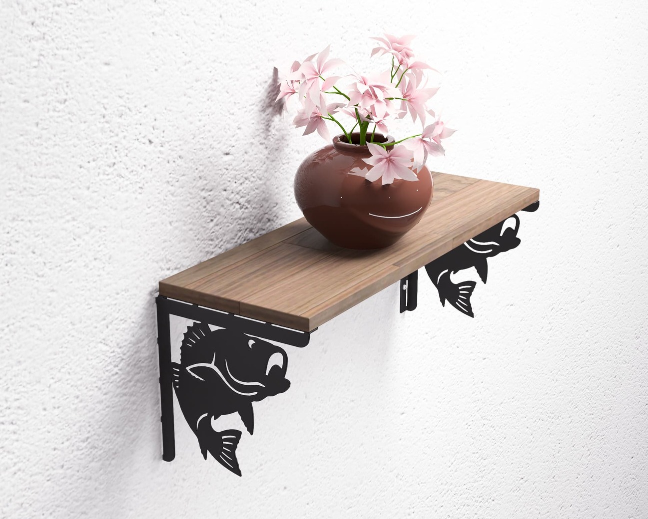 Fish Bass Shelf Bracket. DXF, SVG files for plasma, laser cutting. Shelf Support. Фото 5