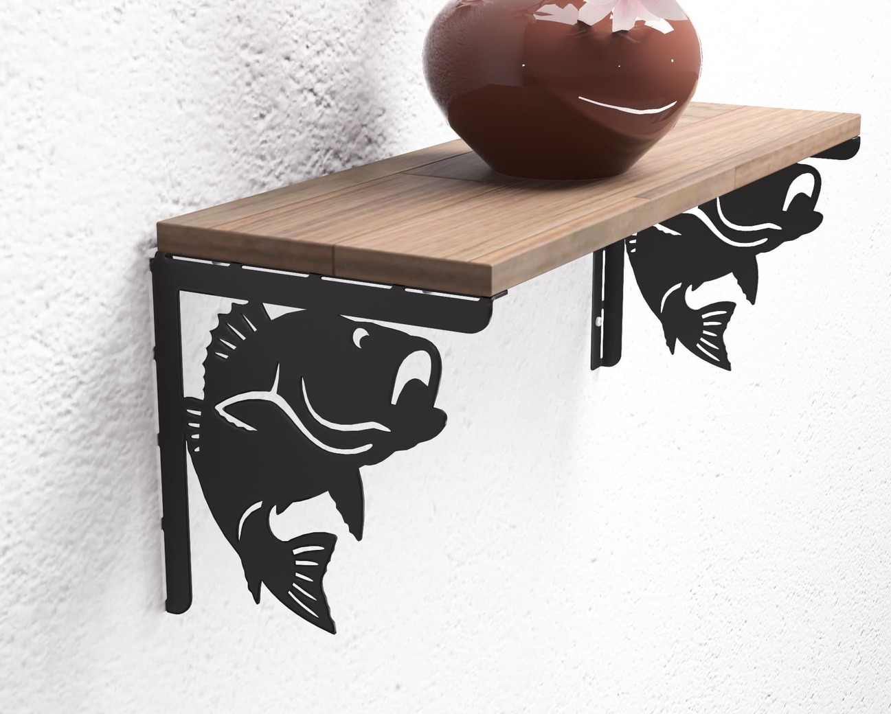 Fish Bass Shelf Bracket. DXF, SVG files for plasma, laser cutting. Shelf Support. Фото 7