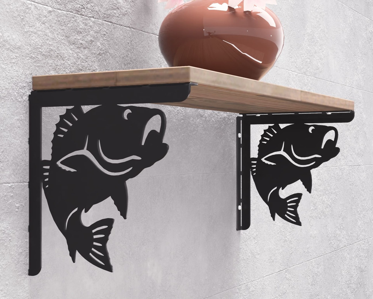 Fish Bass Shelf Bracket. DXF, SVG files for plasma, laser cutting. Shelf Support. Фото 8