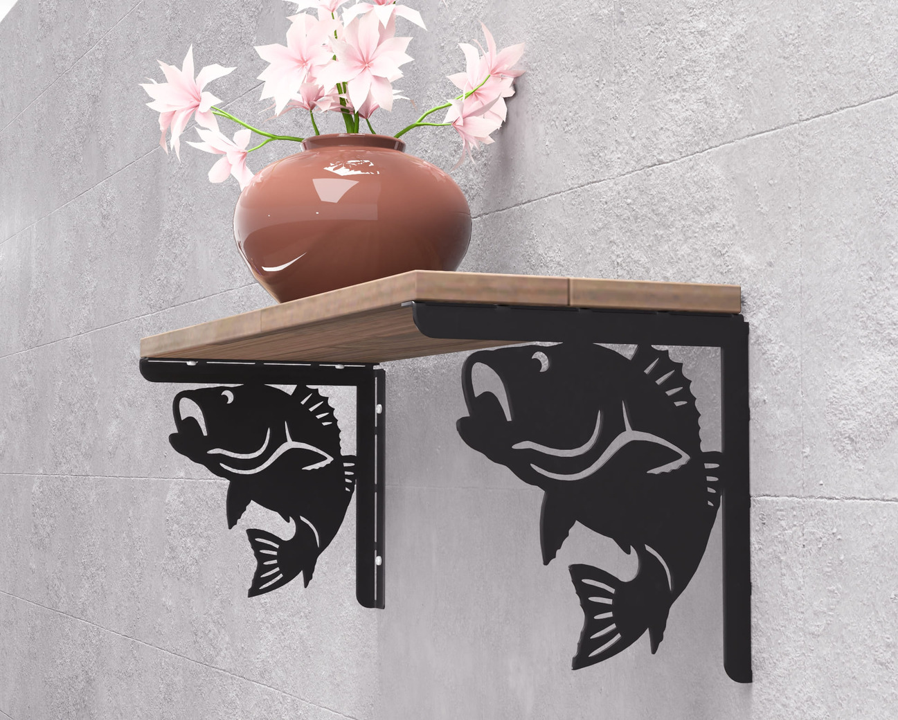 Fish Bass Shelf Bracket. DXF, SVG files for plasma, laser cutting. Shelf Support. Фото 10