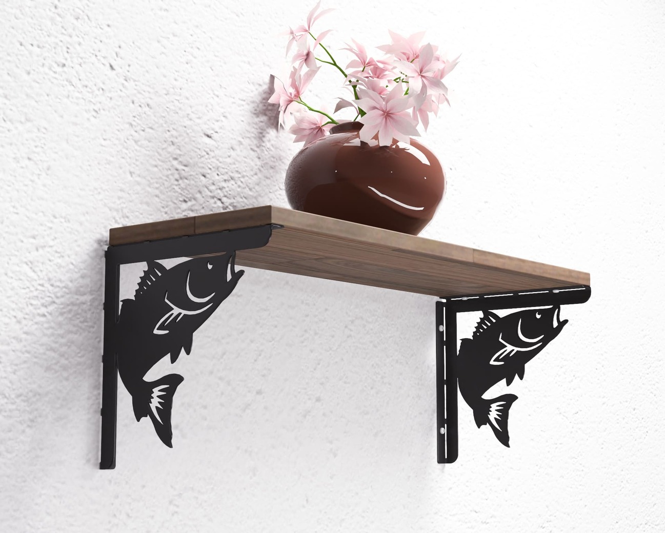 Redfish Shelf Bracket. DXF, SVG files for plasma, laser cutting. Shelf Support