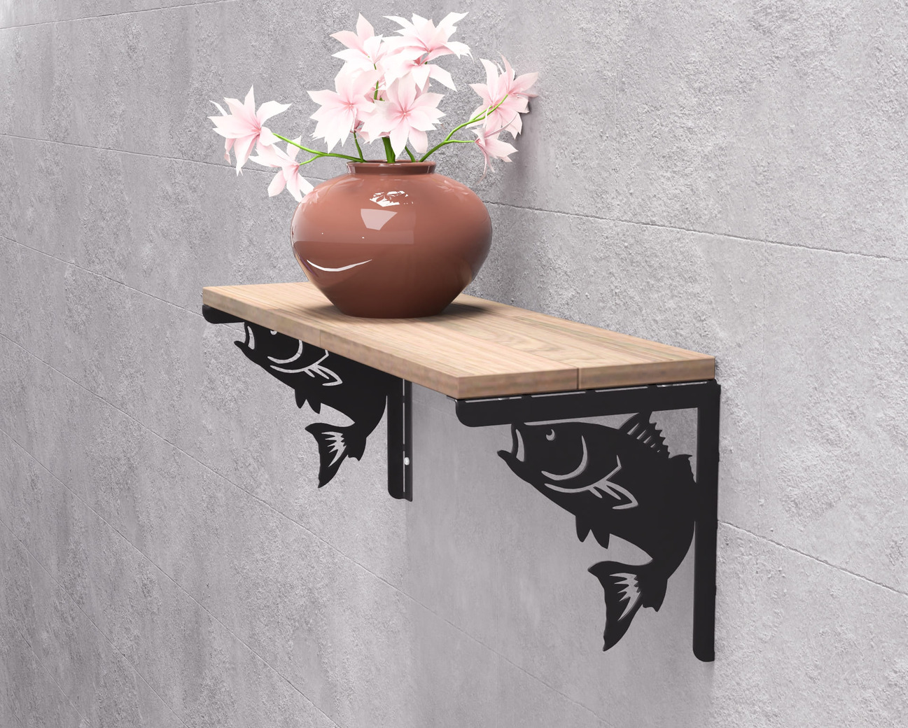 Redfish Shelf Bracket. DXF, SVG files for plasma, laser cutting. Shelf Support. Фото 4