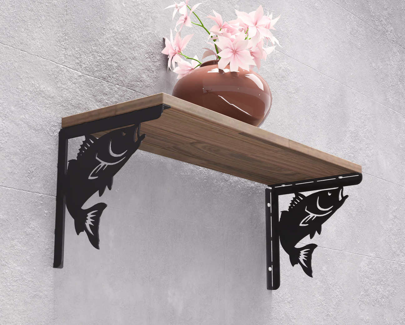 Redfish Shelf Bracket. DXF, SVG files for plasma, laser cutting. Shelf Support. Фото 2