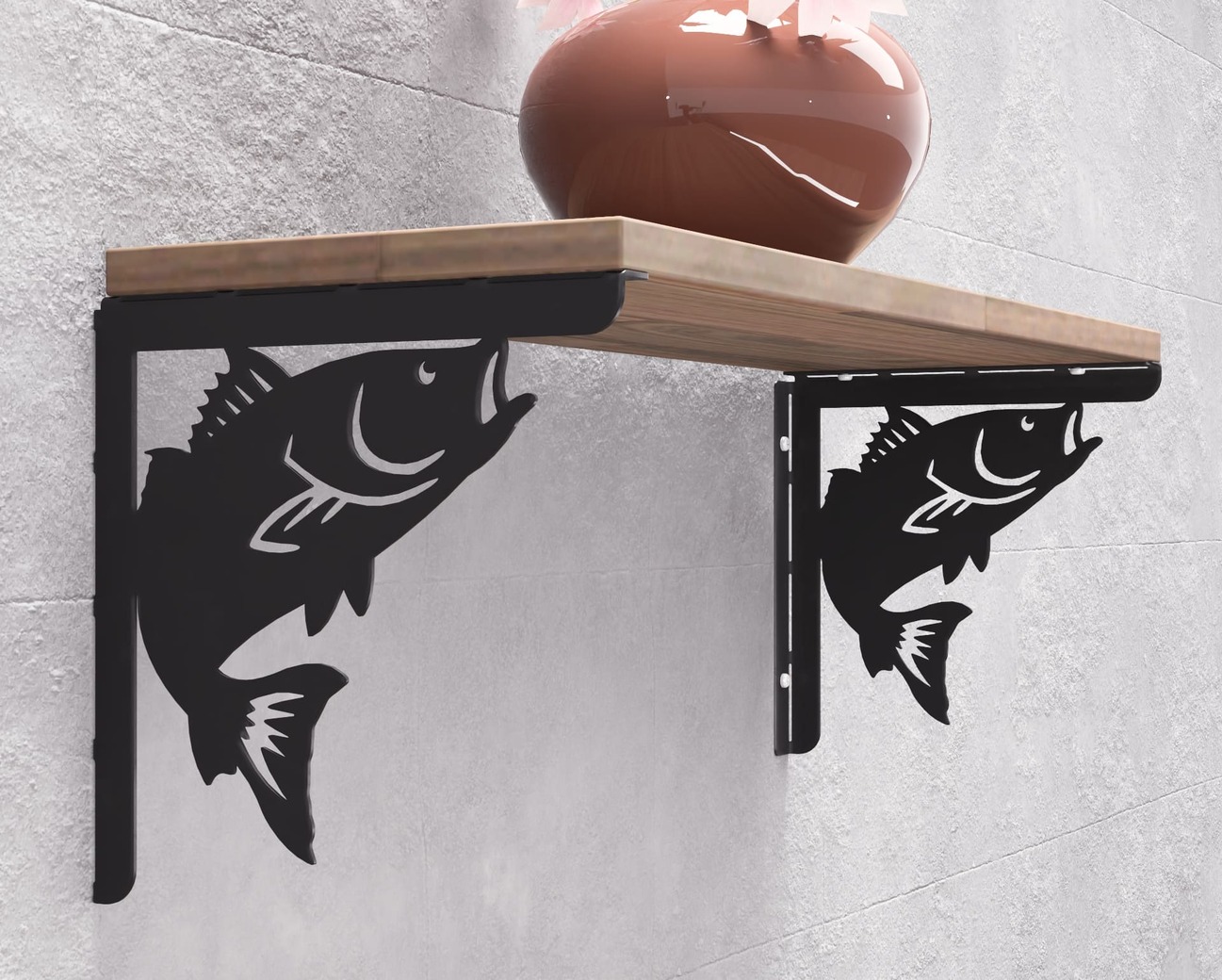 Redfish Shelf Bracket. DXF, SVG files for plasma, laser cutting. Shelf Support. Фото 10