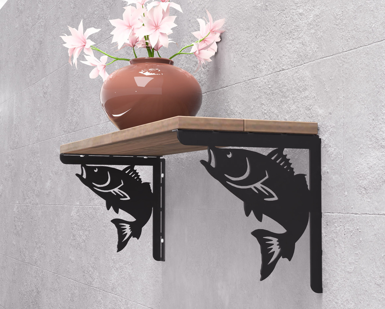 Redfish Shelf Bracket. DXF, SVG files for plasma, laser cutting. Shelf Support. Фото 9