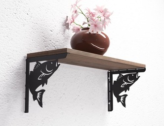 Redfish Shelf Bracket. DXF, SVG files for plasma, laser cutting. Shelf Support