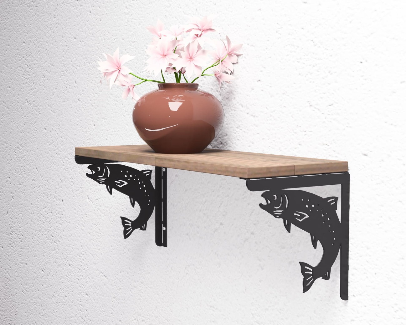 Rainbow Trout Shelf Bracket. DXF, SVG files for plasma, laser cutting. Shelf Support. Фото 5