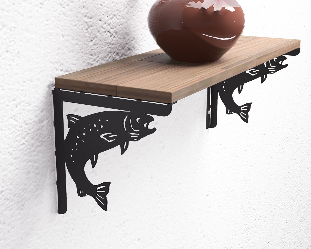 Rainbow Trout Shelf Bracket. DXF, SVG files for plasma, laser cutting. Shelf Support. Фото 6