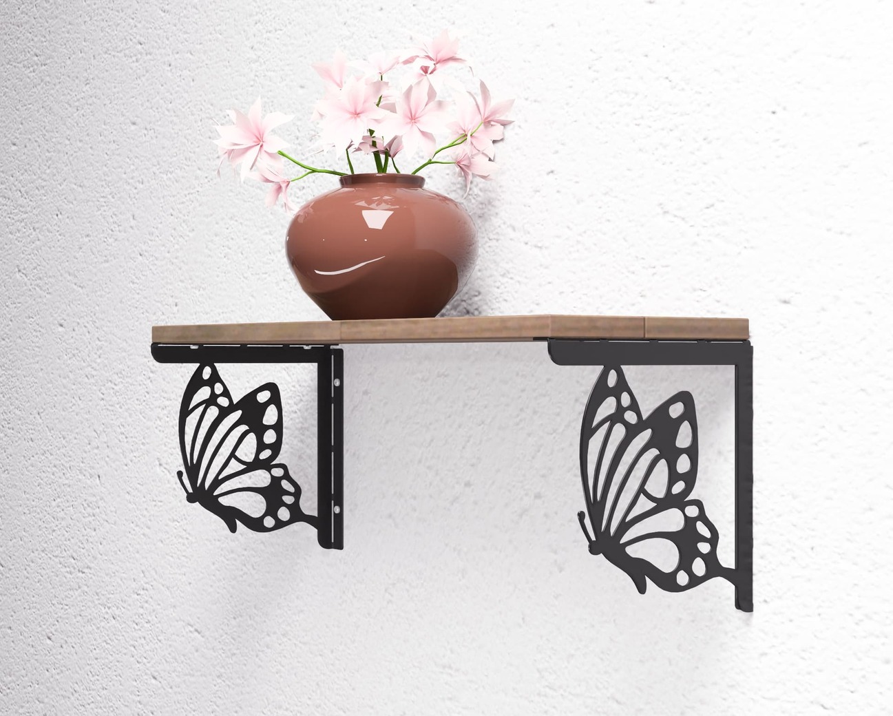 Monarch Butterfly Shelf Bracket. DXF, SVG files for plasma, laser cutting. Shelving Bracket
