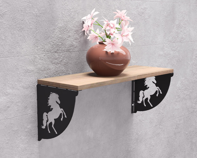 Rearing Horse Shelf Bracket. DXF, SVG files for plasma, laser cutting. Shelving Bracket