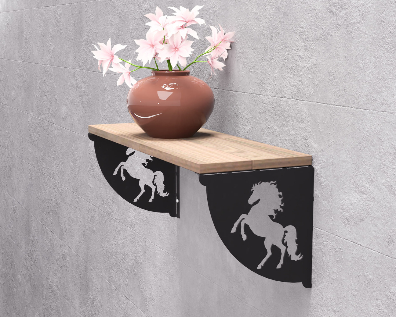 Rearing Horse Shelf Bracket. DXF, SVG files for plasma, laser cutting. Shelving Bracket. Фото 3