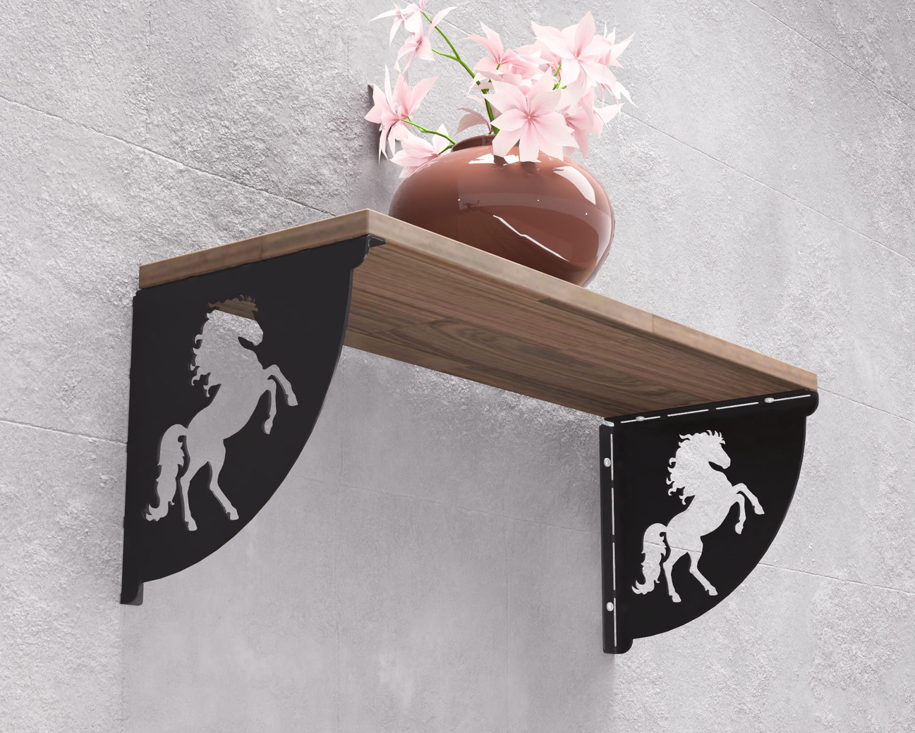 Rearing Horse Shelf Bracket. DXF, SVG files for plasma, laser cutting. Shelving Bracket. Фото 2
