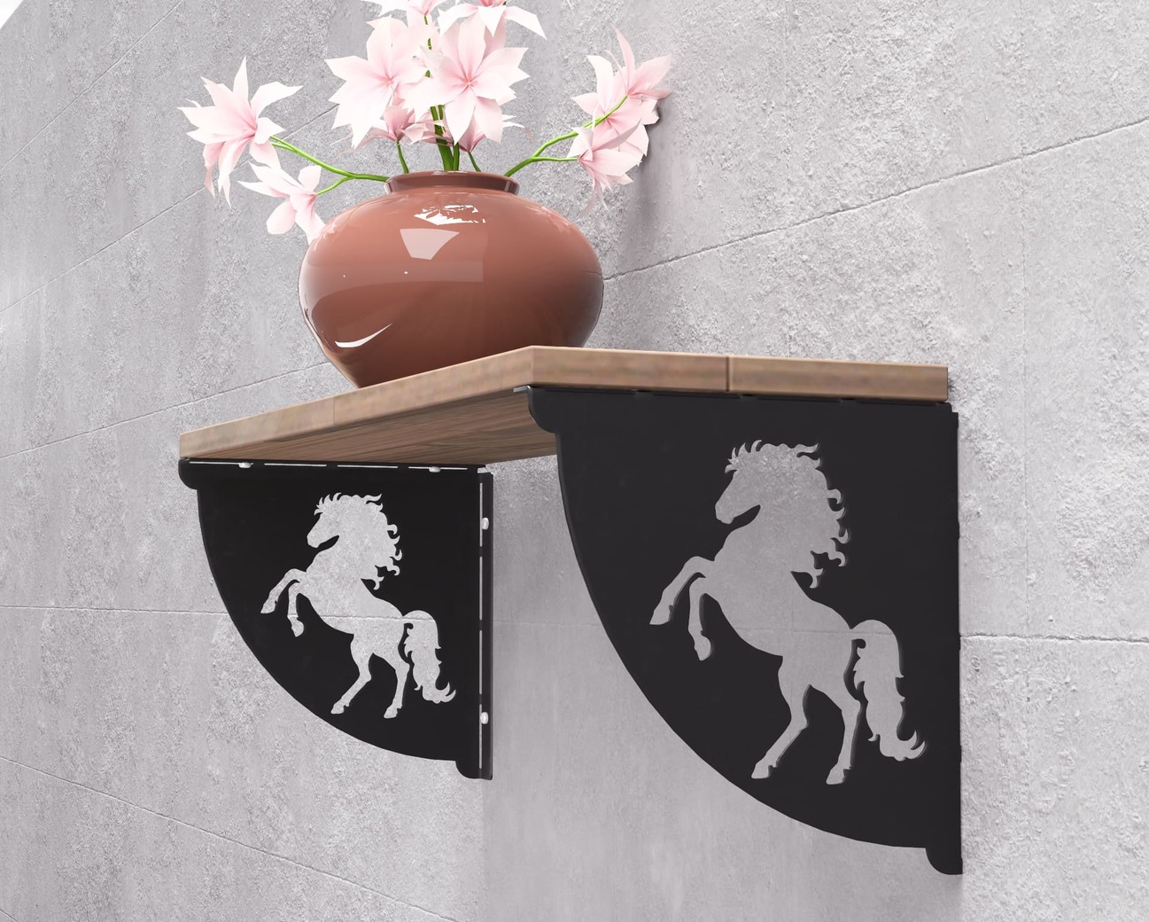 Rearing Horse Shelf Bracket. DXF, SVG files for plasma, laser cutting. Shelving Bracket. Фото 10