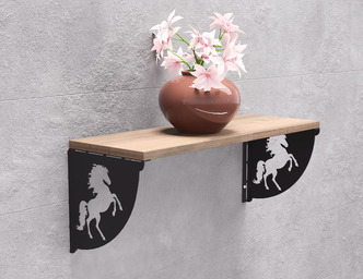 Rearing Horse Shelf Bracket. DXF, SVG files for plasma, laser cutting. Shelving Bracket