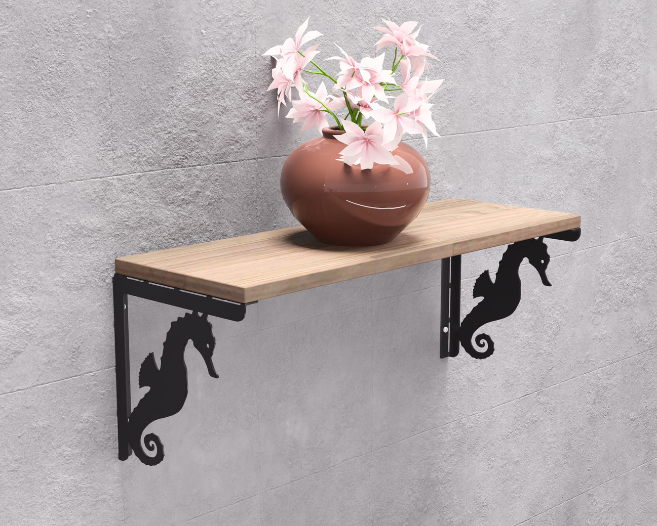 Seahorse Shelf Bracket. DXF, SVG files for plasma, laser cutting. Shelving Bracket. Фото 4