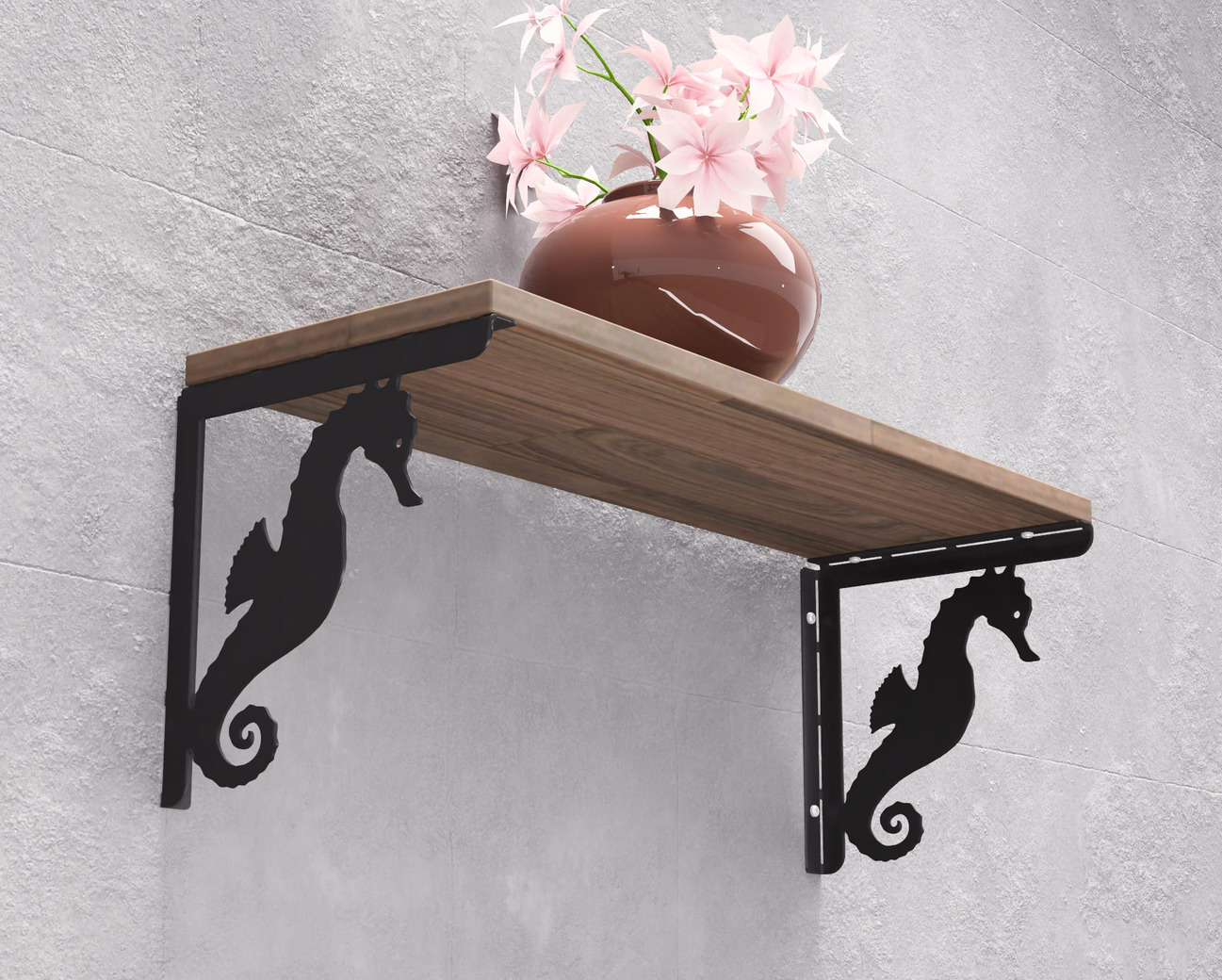 Seahorse Shelf Bracket. DXF, SVG files for plasma, laser cutting. Shelving Bracket. Фото 2