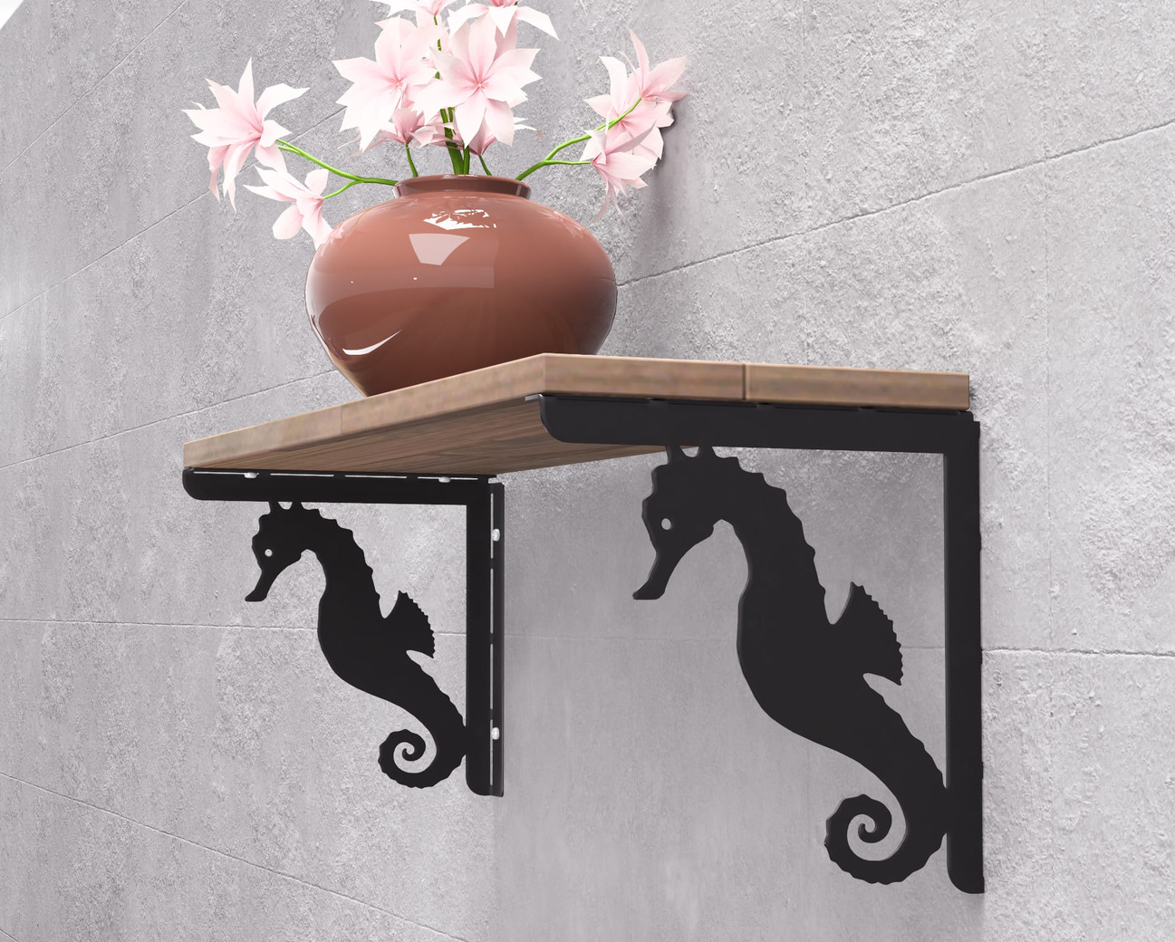 Seahorse Shelf Bracket. DXF, SVG files for plasma, laser cutting. Shelving Bracket. Фото 9