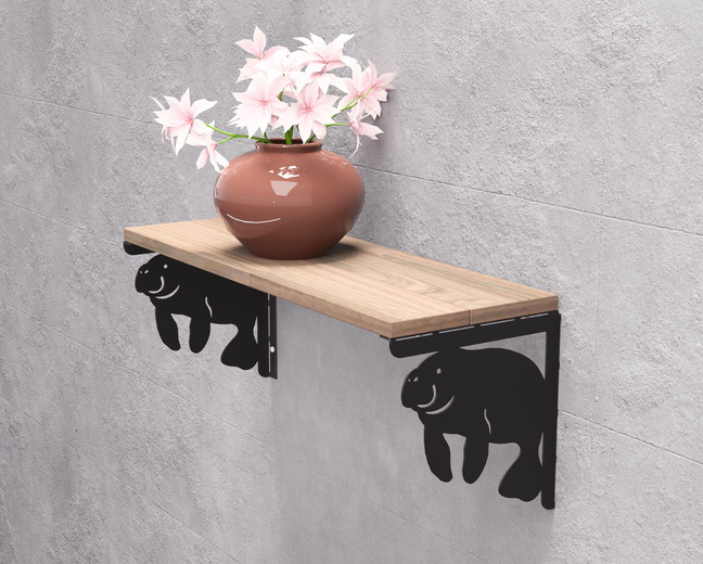 Manatee Shelf Bracket. DXF, SVG files for plasma, laser cutting. Shelving Bracket