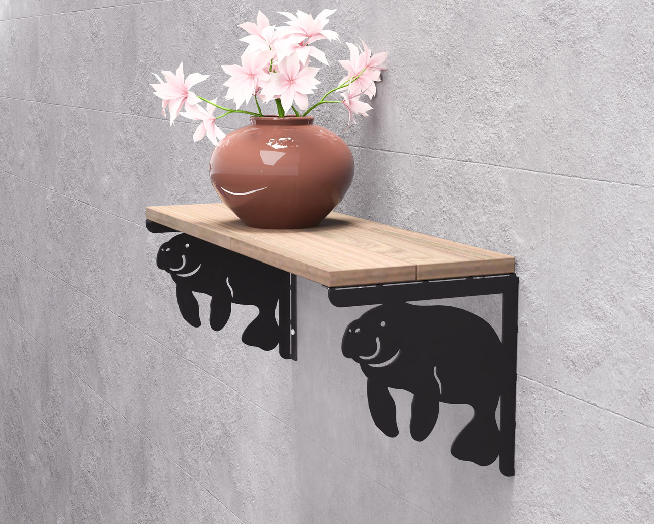 Manatee Shelf Bracket. DXF, SVG files for plasma, laser cutting. Shelving Bracket. Фото 3