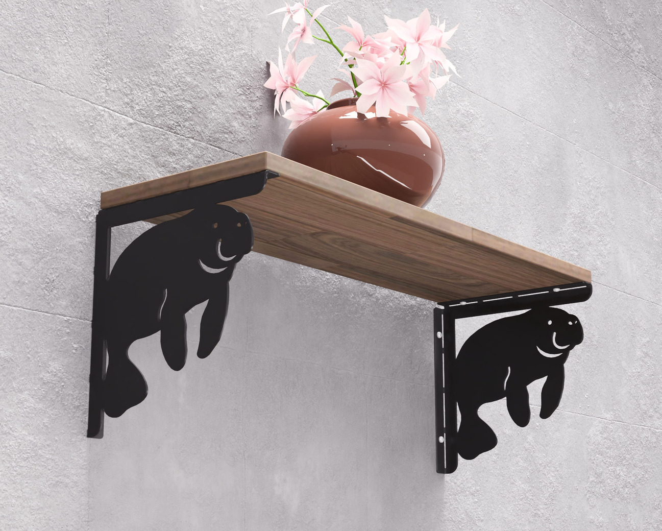 Manatee Shelf Bracket. DXF, SVG files for plasma, laser cutting. Shelving Bracket. Фото 2