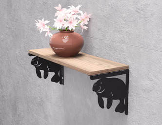 Manatee Shelf Bracket. DXF, SVG files for plasma, laser cutting. Shelving Bracket