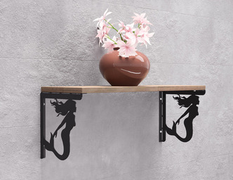 Mermaid Shelf Bracket. DXF, SVG files for plasma, laser cutting. Shelving Bracket