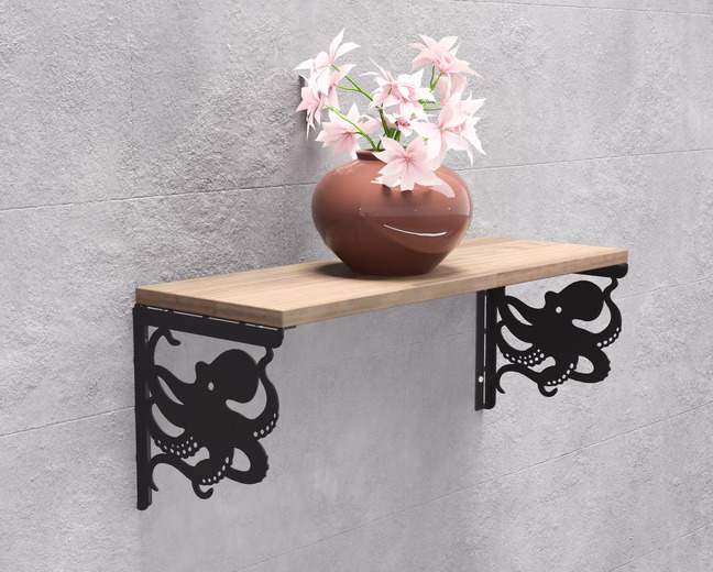 Octopus Shelf Bracket. DXF, SVG files for plasma, laser cutting. Shelving Bracket
