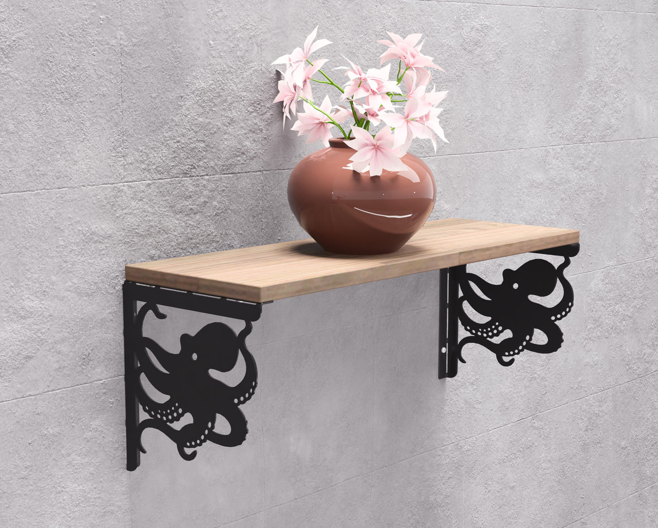 Octopus Shelf Bracket. DXF, SVG files for plasma, laser cutting. Shelving Bracket