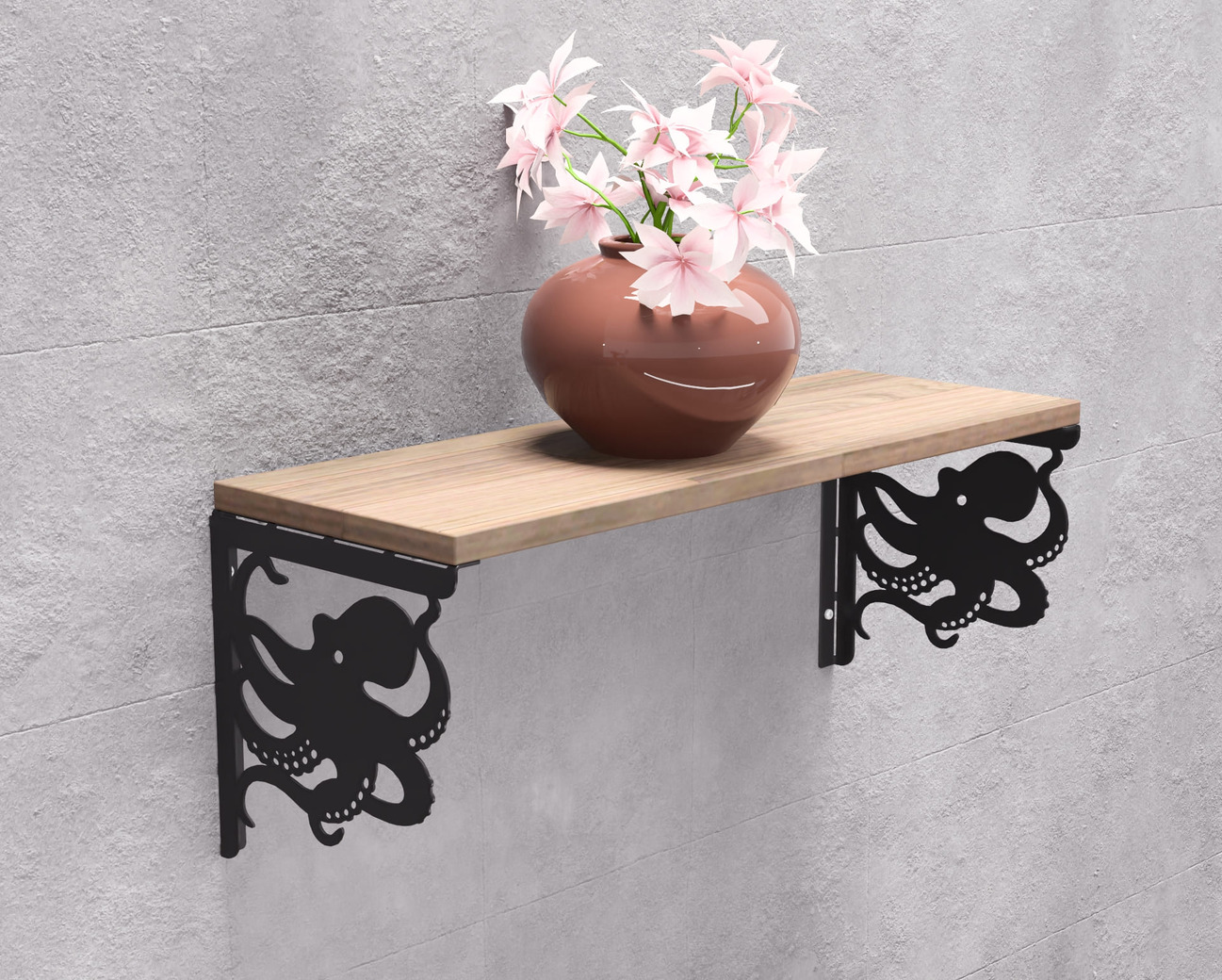 Octopus Shelf Bracket. DXF, SVG files for plasma, laser cutting. Shelving Bracket. Фото 3