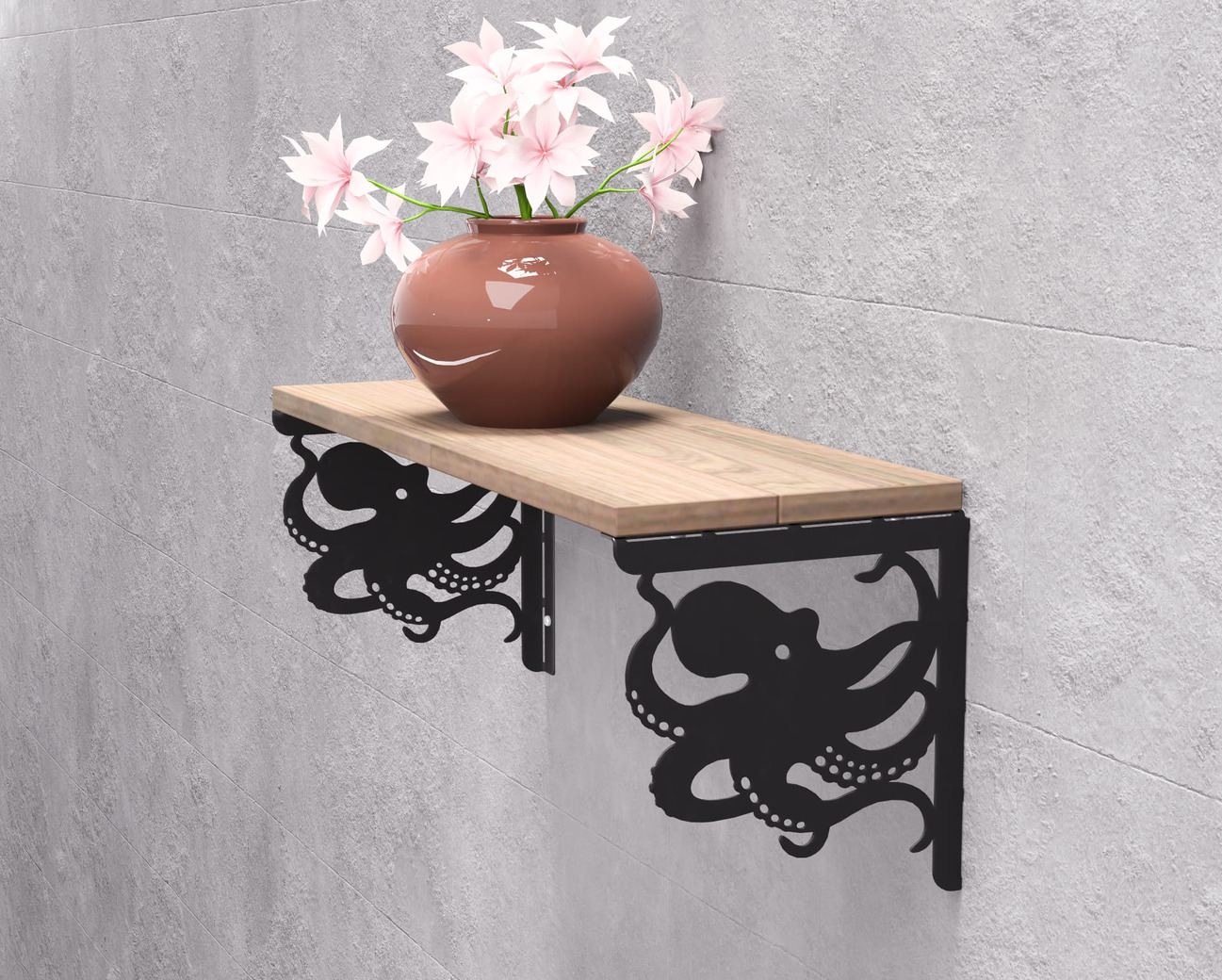 Octopus Shelf Bracket. DXF, SVG files for plasma, laser cutting. Shelving Bracket. Фото 4