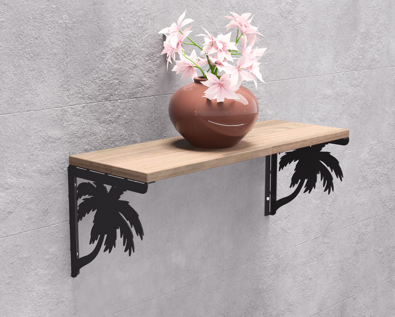 Palm Tree Shelf Bracket. DXF, SVG files for plasma, laser cutting. Shelving Bracket. Фото 4