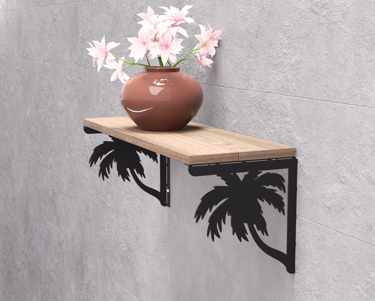 Palm Tree Shelf Bracket. DXF, SVG files for plasma, laser cutting. Shelving Bracket. Фото 3