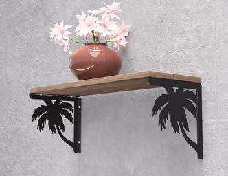 Palm Tree Shelf Bracket. DXF, SVG files for plasma, laser cutting. Shelving Bracket