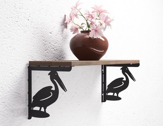Pelican Shelf Bracket. DXF, SVG files for plasma, laser cutting. Shelving Bracket