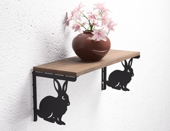 Rabbit Shelf Bracket. DXF, SVG files for plasma, laser cutting. Shelving Bracket