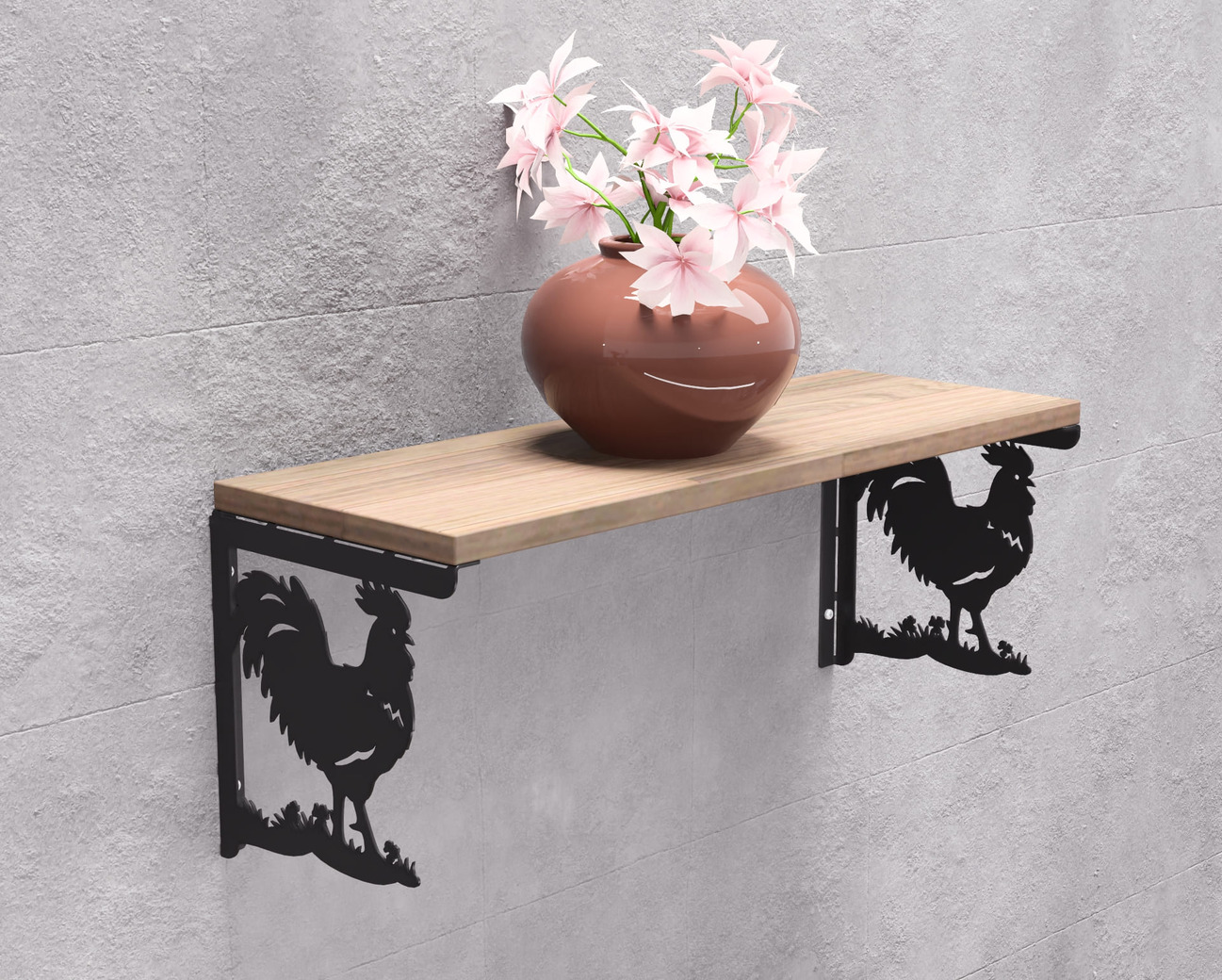 Rooster Shelf Bracket. DXF, SVG files for plasma, laser cutting. Shelving Bracket. Фото 2
