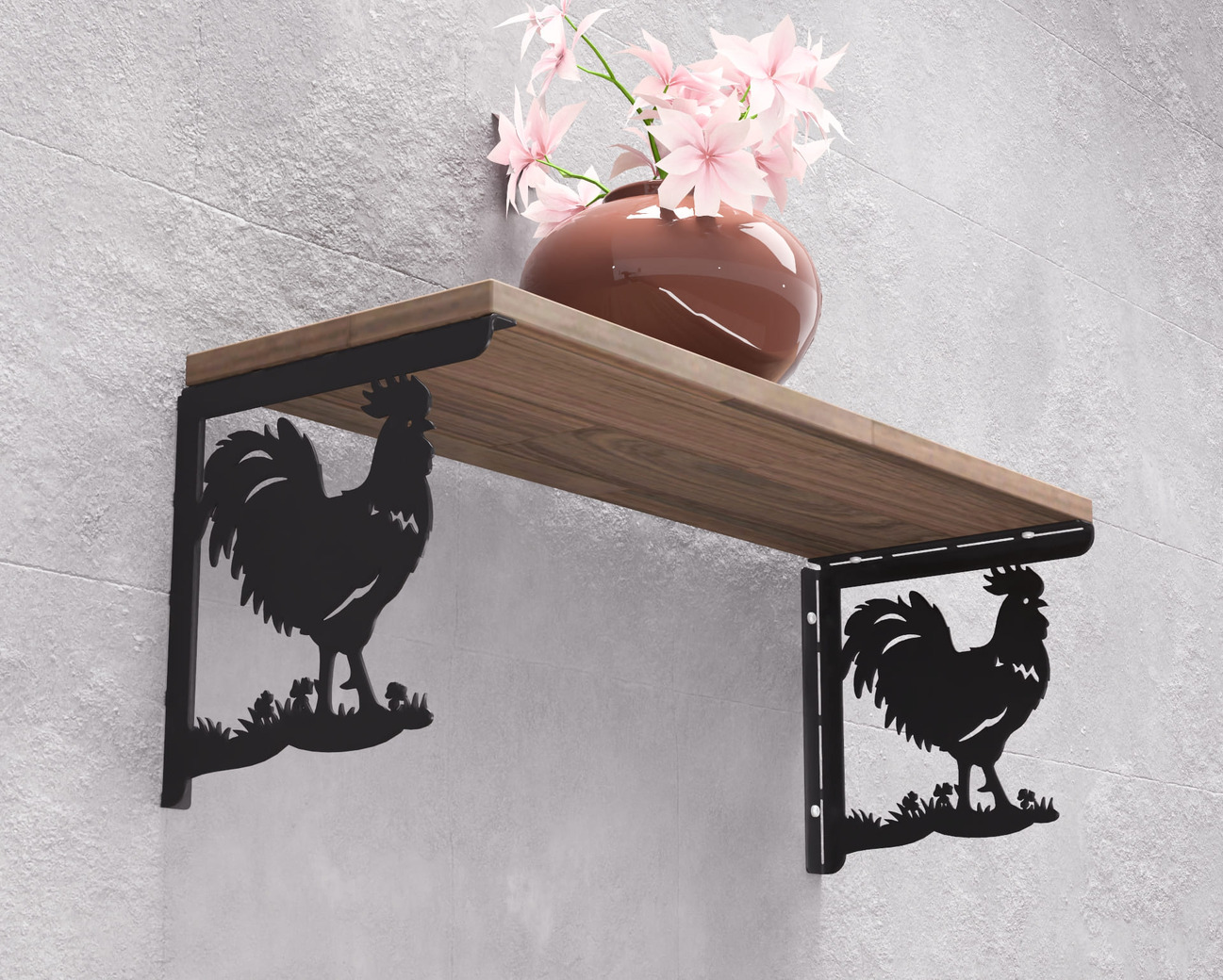 Rooster Shelf Bracket. DXF, SVG files for plasma, laser cutting. Shelving Bracket. Фото 4