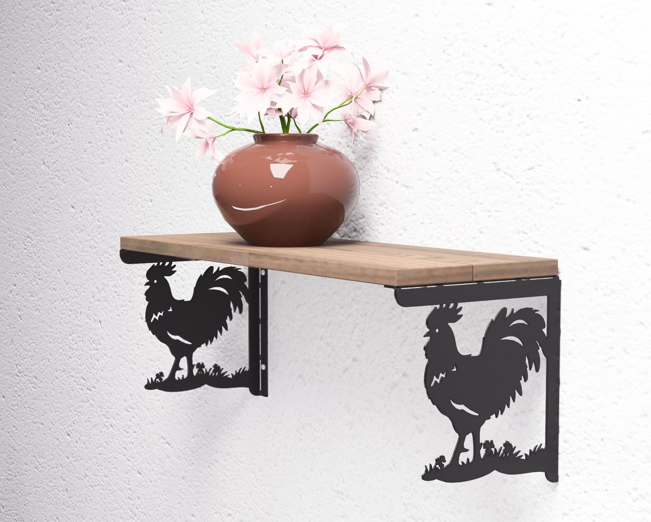 Rooster Shelf Bracket. DXF, SVG files for plasma, laser cutting. Shelving Bracket. Фото 7