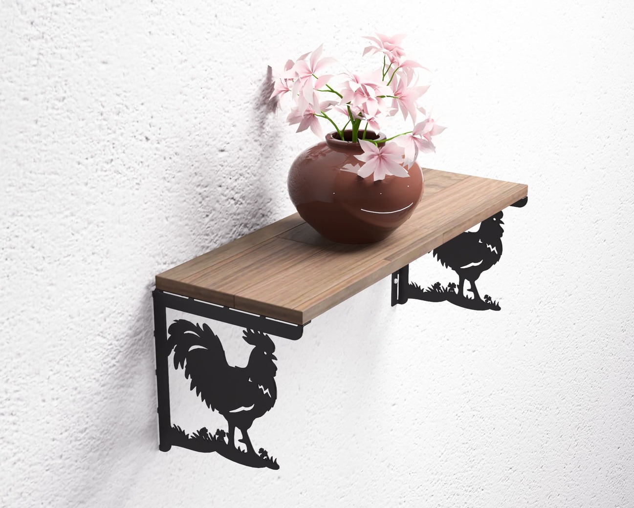 Rooster Shelf Bracket. DXF, SVG files for plasma, laser cutting. Shelving Bracket. Фото 5