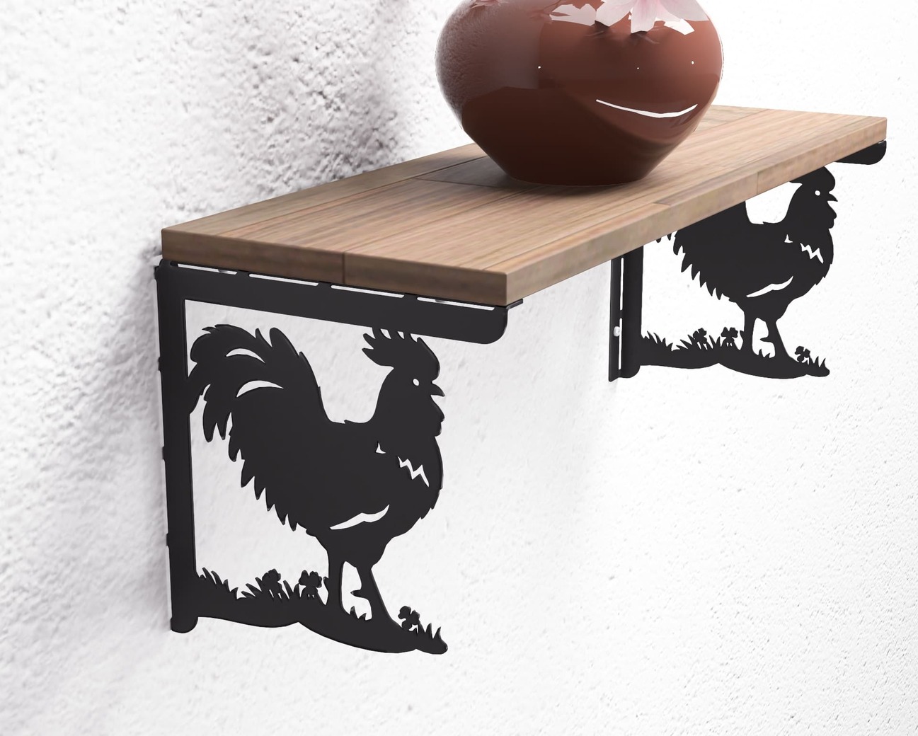 Rooster Shelf Bracket. DXF, SVG files for plasma, laser cutting. Shelving Bracket. Фото 6