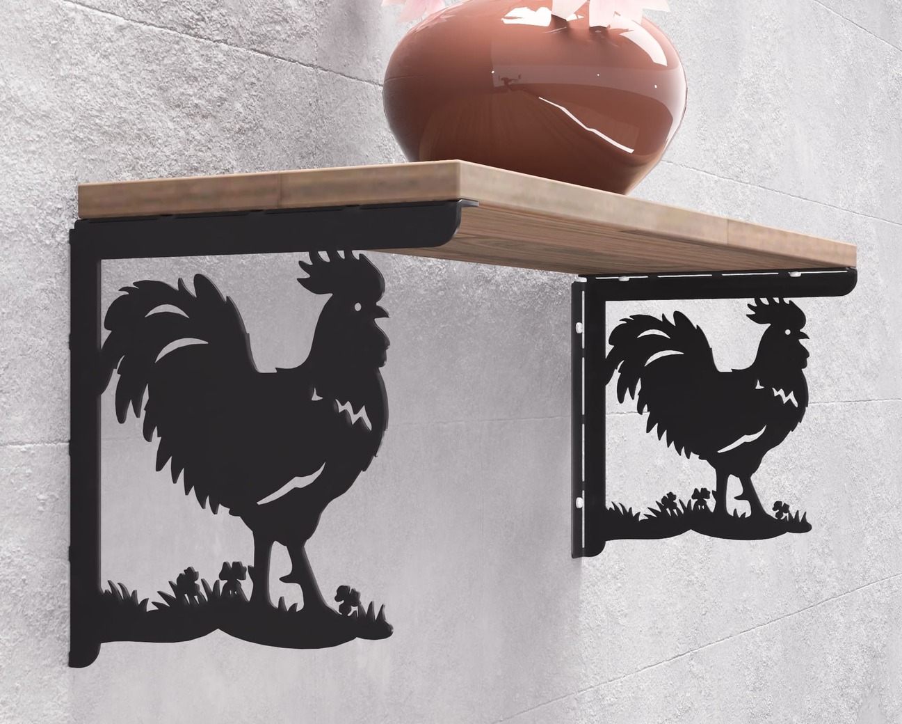 Rooster Shelf Bracket. DXF, SVG files for plasma, laser cutting. Shelving Bracket. Фото 9