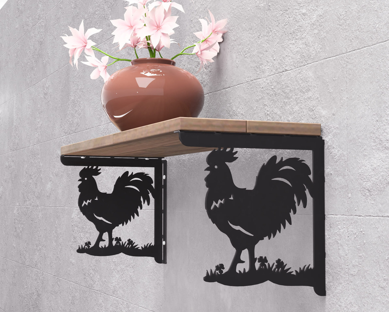 Rooster Shelf Bracket. DXF, SVG files for plasma, laser cutting. Shelving Bracket. Фото 10