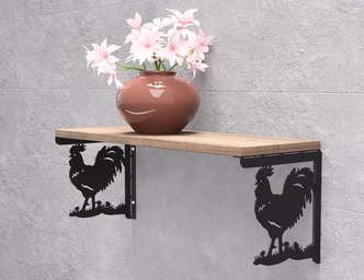 Rooster Shelf Bracket. DXF, SVG files for plasma, laser cutting. Shelving Bracket