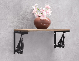Sailboat Shelf Bracket. DXF, SVG files for plasma, laser cutting. Shelving Bracket