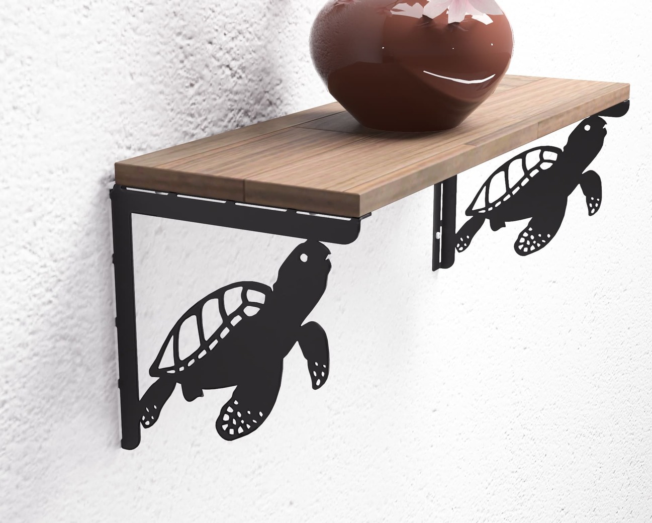 Équerre pour étagère Tortue de mer. Fichiers DXF, SVG pour découpe plasma et laser. Support d'étagère. Фото 6
