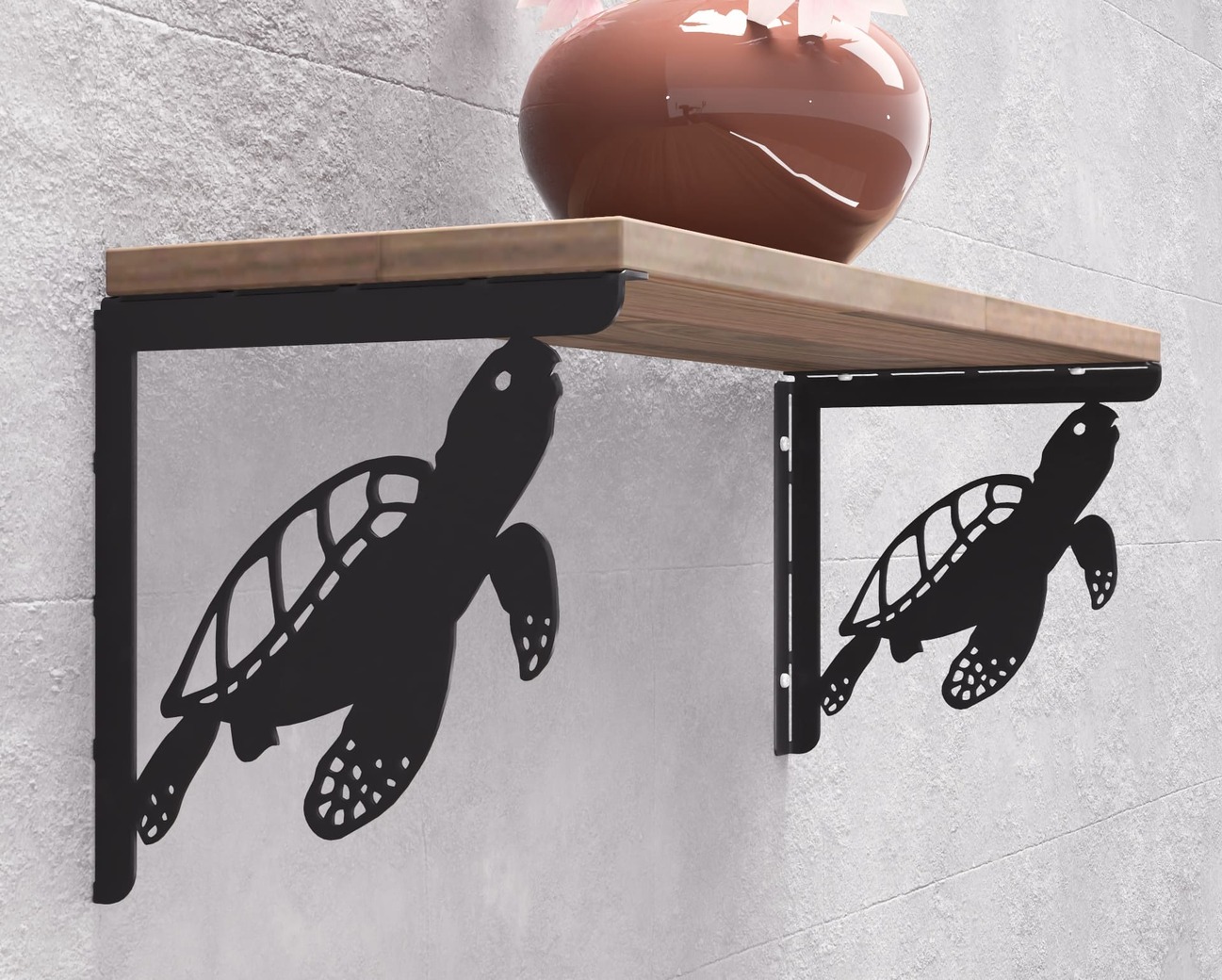 Équerre pour étagère Tortue de mer. Fichiers DXF, SVG pour découpe plasma et laser. Support d'étagère. Фото 8